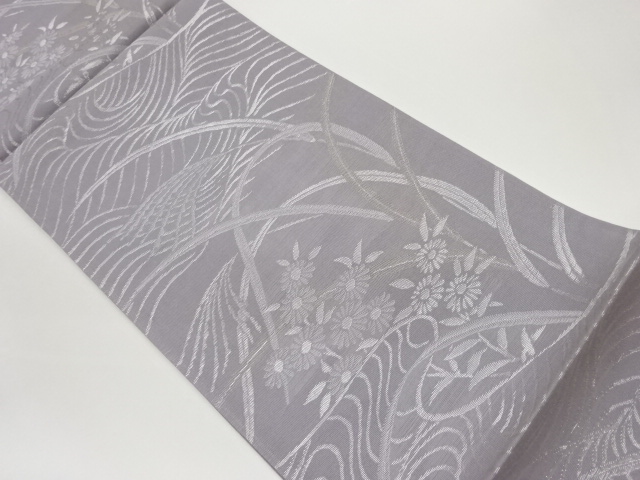 JAPANESE FUKURO OBI FOR SUMMER / WOVEN FLOWER